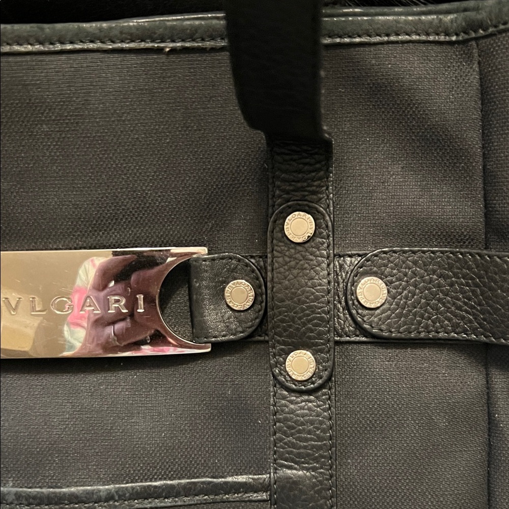 Bvlgari Black Tote with Silver Accents - Picture 4 of 10